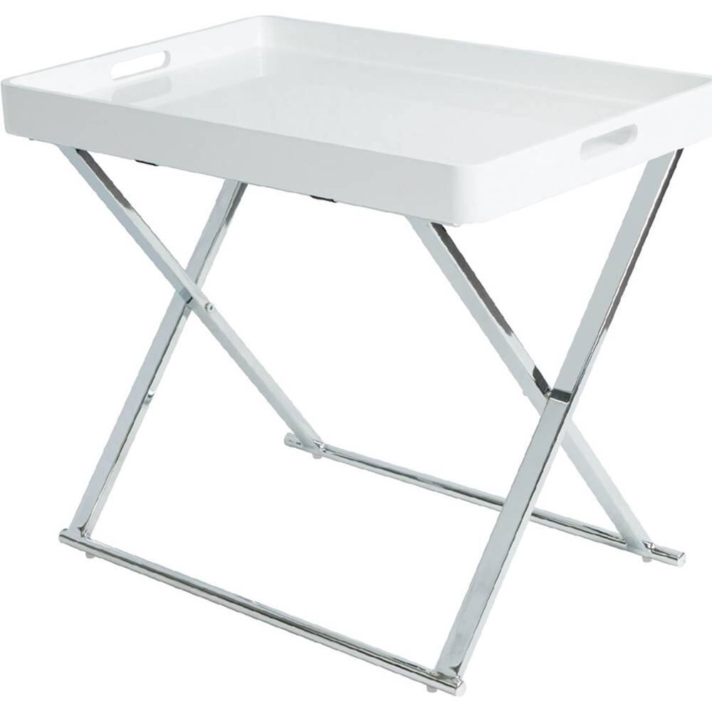 Best Buy ürb SPACE Manhattan Folding Tray Table White/Silver 82008008