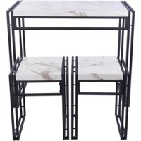 ürb SPACE - Urban Small Dining Table Set - Black With White - Front_Zoom