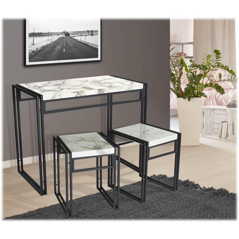 Urban Small Dining Table Set - Black with Brown Wood - Atlantic