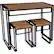 Angle. ürb SPACE - Urban Small Dining Table Set - Black With Brown.