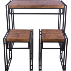 ürb SPACE - Urban Small Dining Table Set - Black With Brown - Front_Zoom