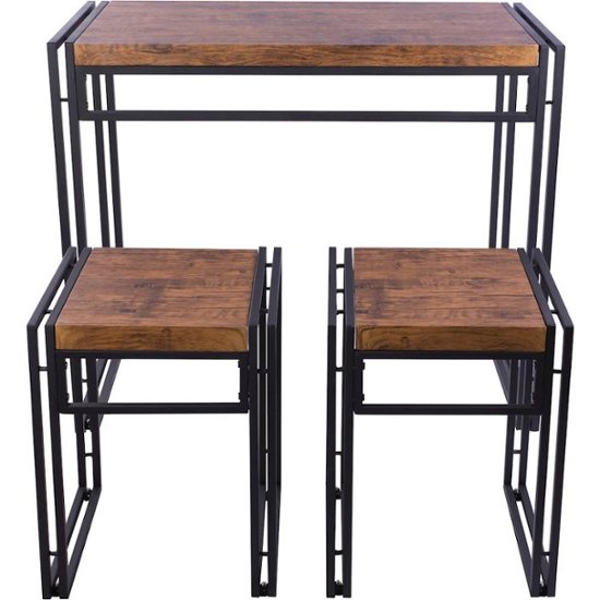 Urban Small Dining Table Set - Black with Brown Wood - Atlantic