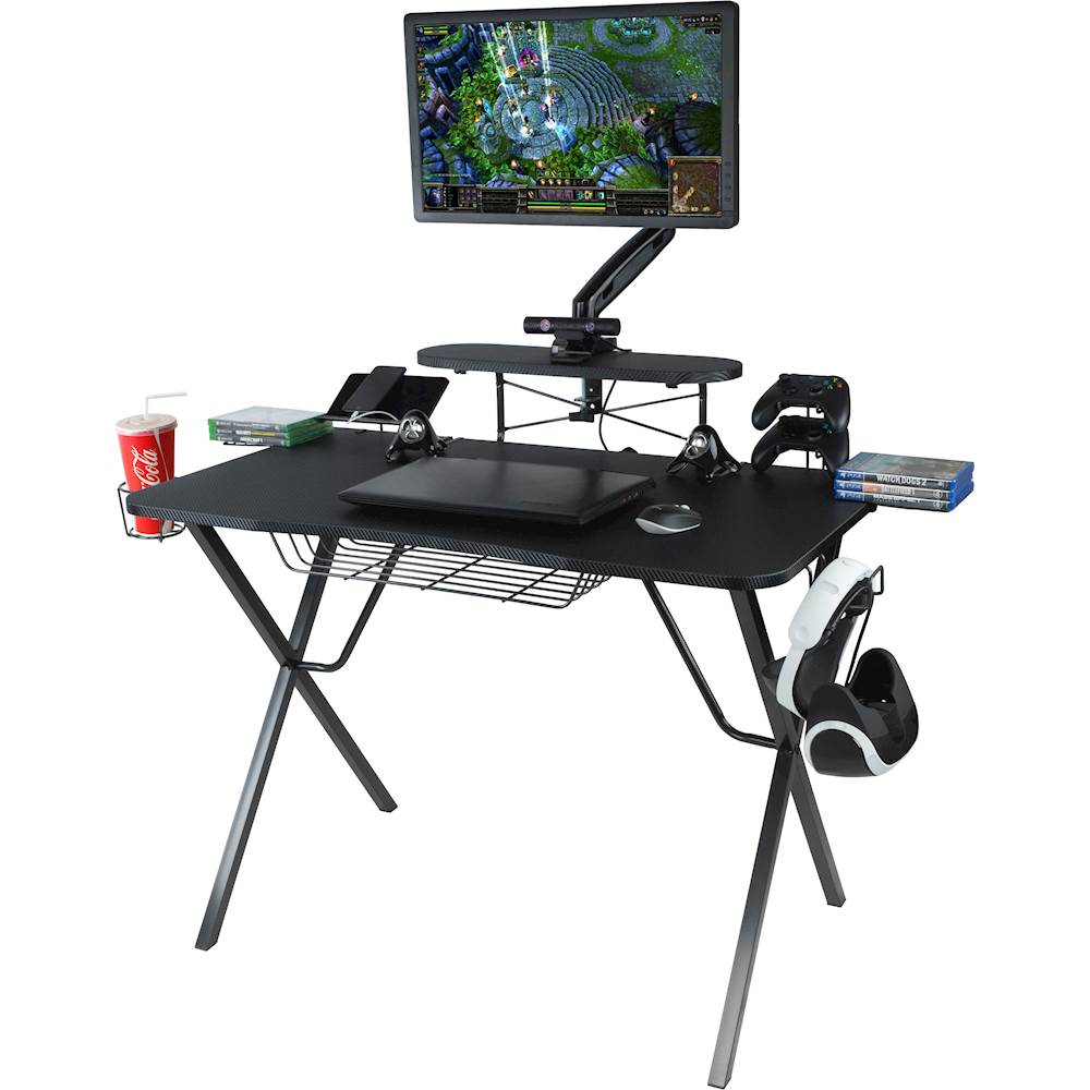 Atlantic Gaming Pro Stright Computer Desk Charcoal 33950212 Best Buy