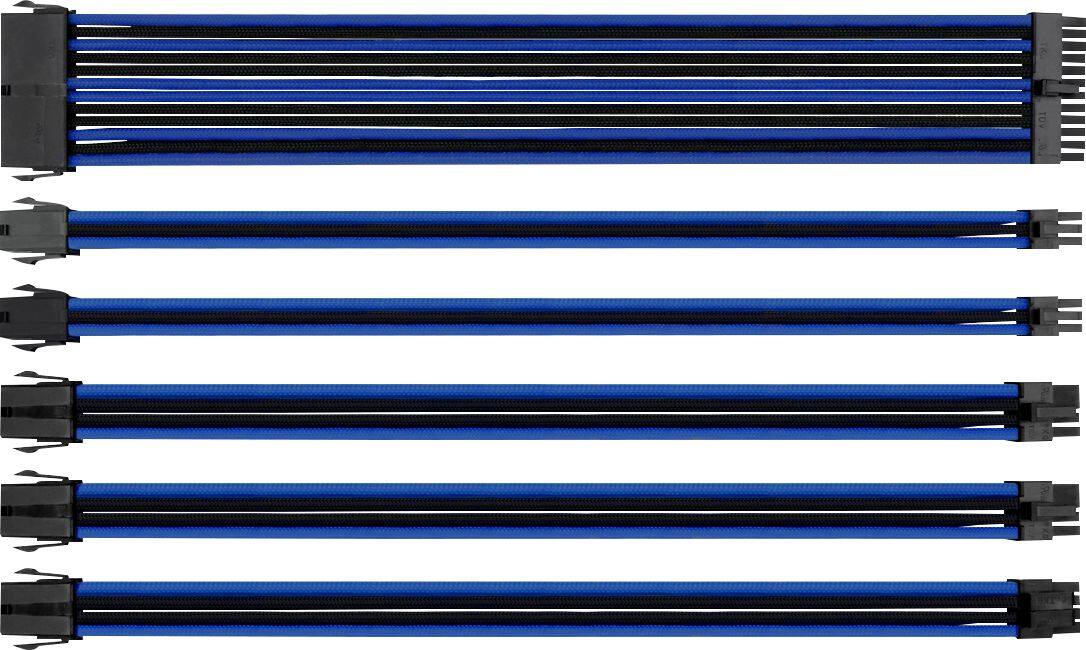 Front. Thermaltake - 1' Power Cable Kit - Black/Blue.