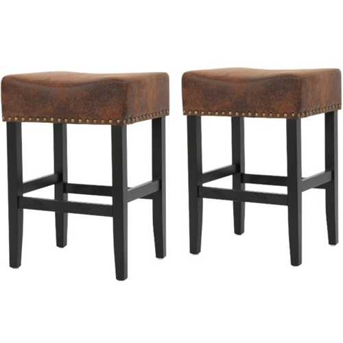 Noble House - Elkins Backless Counter Stools (Set of 2) - Brown