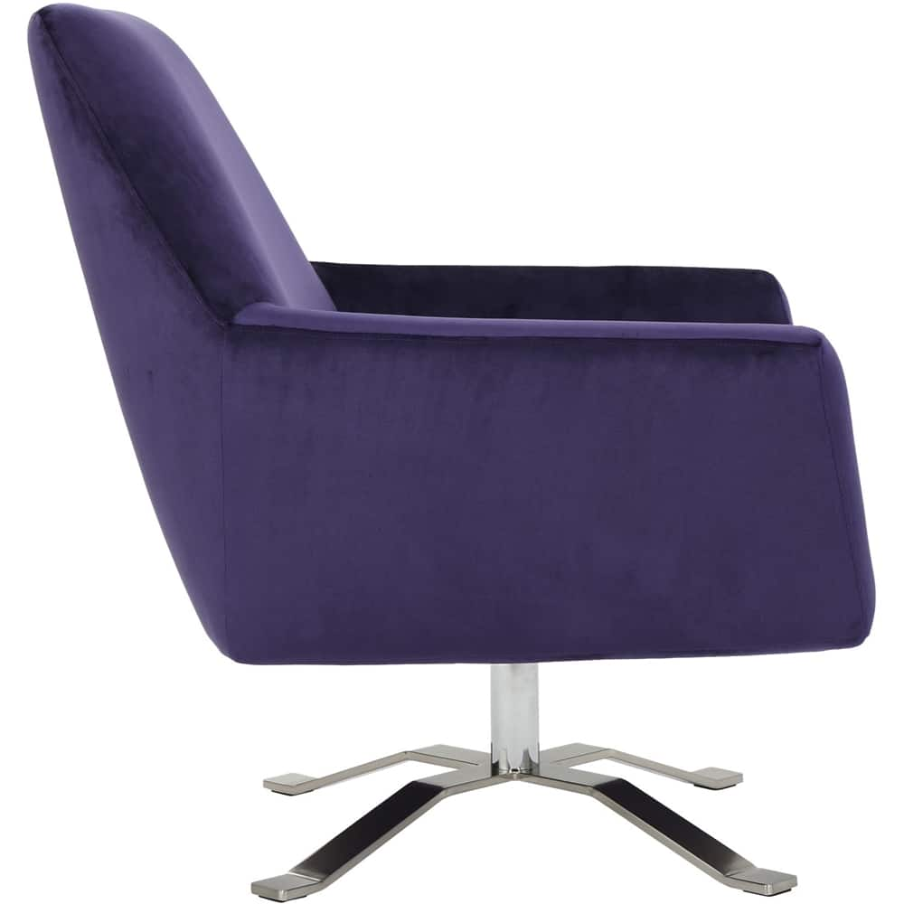 Left View: Noble House - Bloomington Swivel Base Chair - Plum