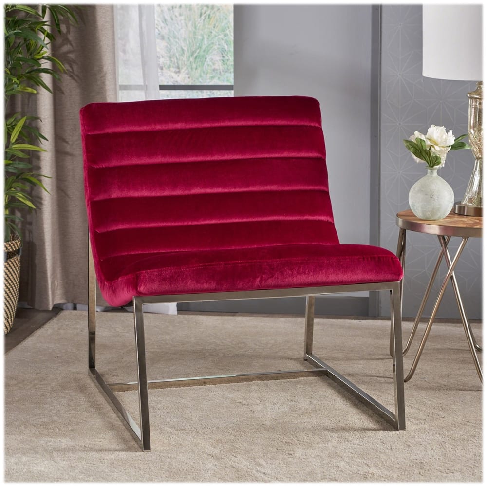 Left View: Noble House - Bradford Accent Chair - Ruby