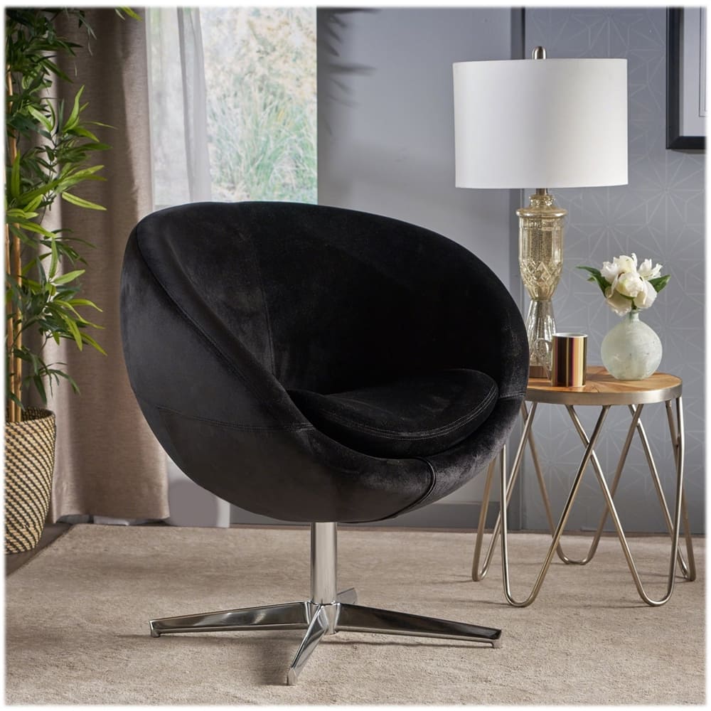 Left View: Noble House - Roseburg Modern Chair - Black