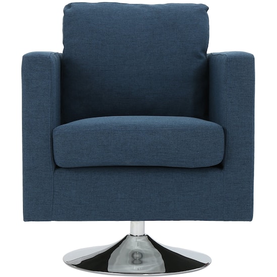 Le House Kingston Swivel Chair Blue 300584 Best Le House Kingston Swivel Chair Navy Blue Front Zoom