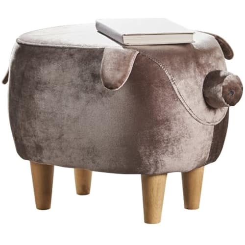 Noble House - Petra Pig Ottoman - Dark Taupe