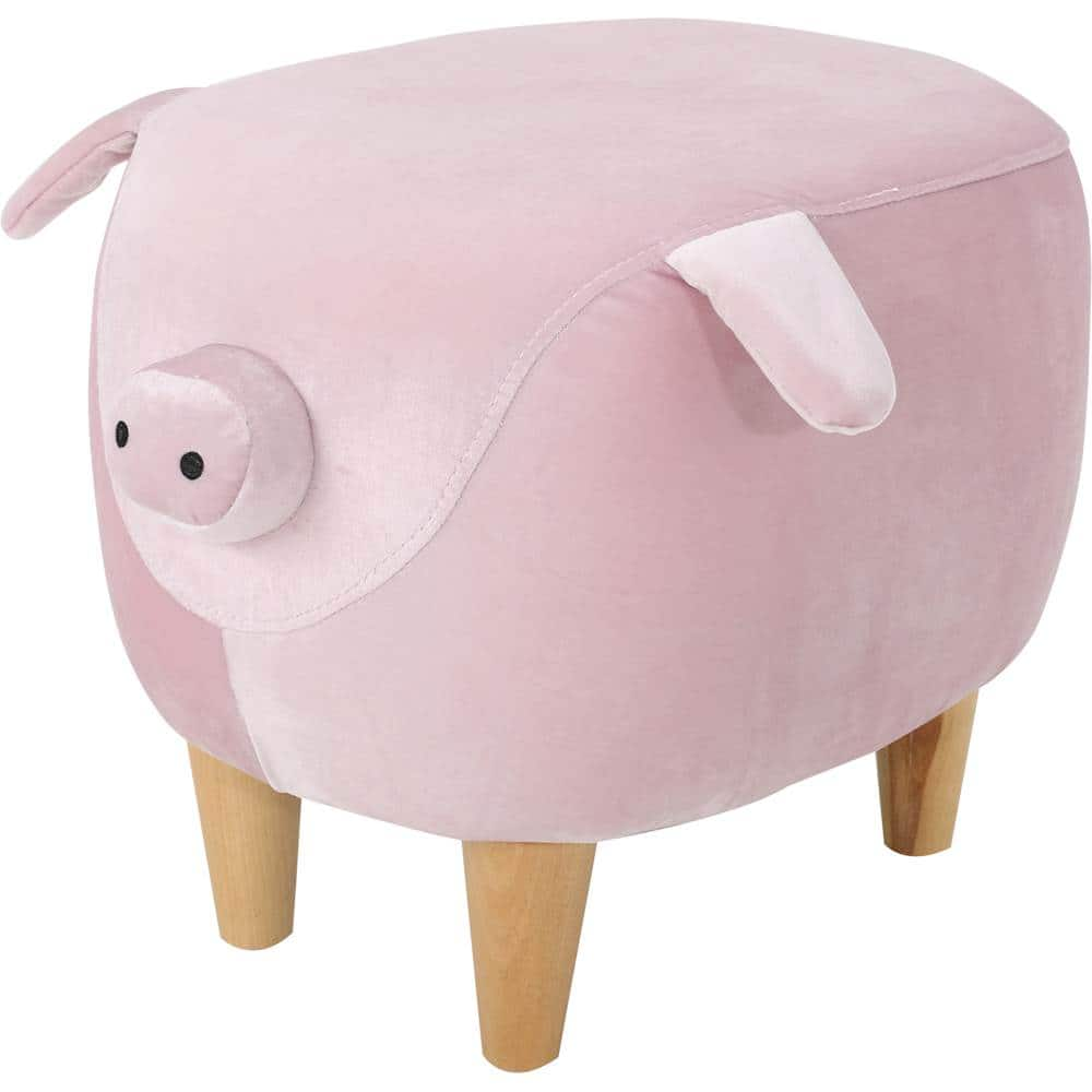 Left View: Noble House - Petra Pig Ottoman - Pink