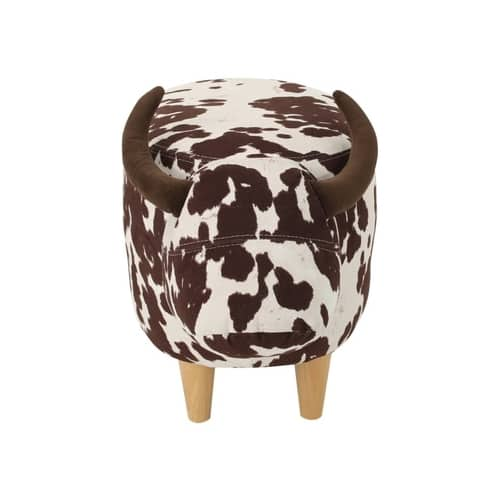 Noble House - Petra Cow Ottoman - Brown & White