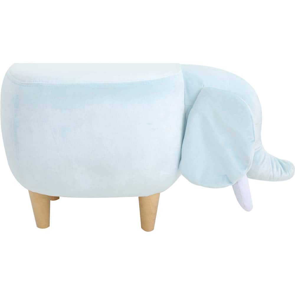 Angle View: Noble House - Petra Elephant Ottoman - Light Blue