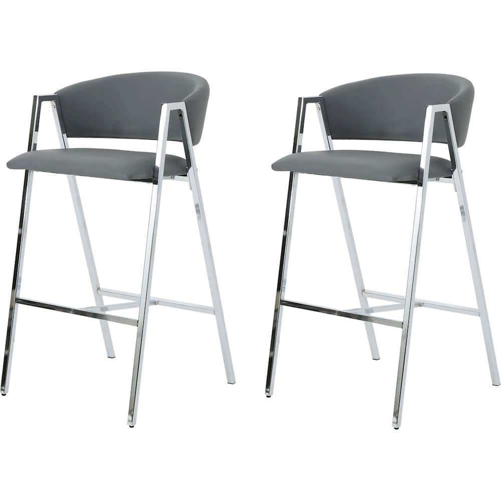 Left View: Noble House - Weyburn Barstools (Set of 2) - Light Gray