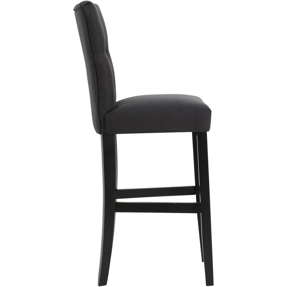 Left View: Noble House - Rockland Barstools (Set of 2) - Dark Charcoal