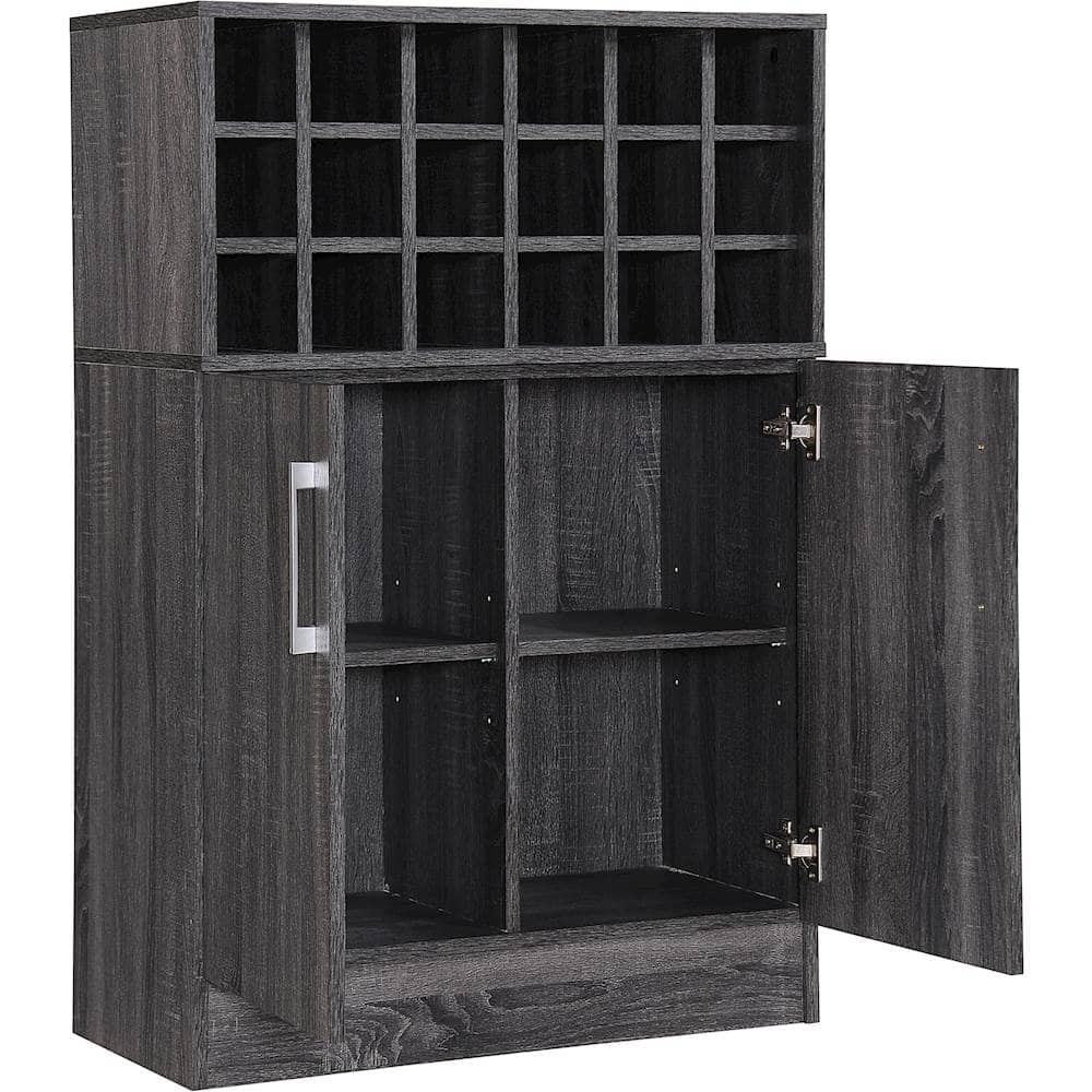 Angle View: Noble House - Lakeview Wine & Bar Cabinet - Sonoma Gray Oak