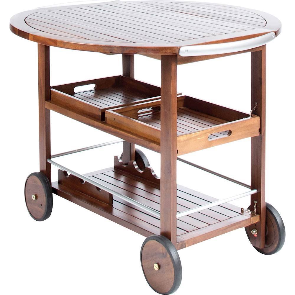 Angle View: Noble House - Sweetwater Bar Cart - Dark Oak