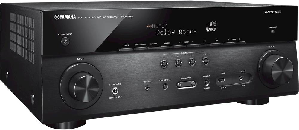 Left View: Yamaha - AVENTAGE 7.2-Ch. Bluetooth Capable HDR Compatible A/V Home Theater Receiver - Black