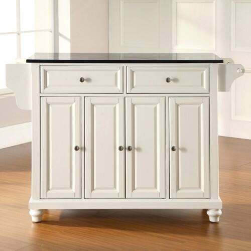 Front Standard. Crosley Furniture - Cambridge Solid Black Granite Top Kitchen Island.