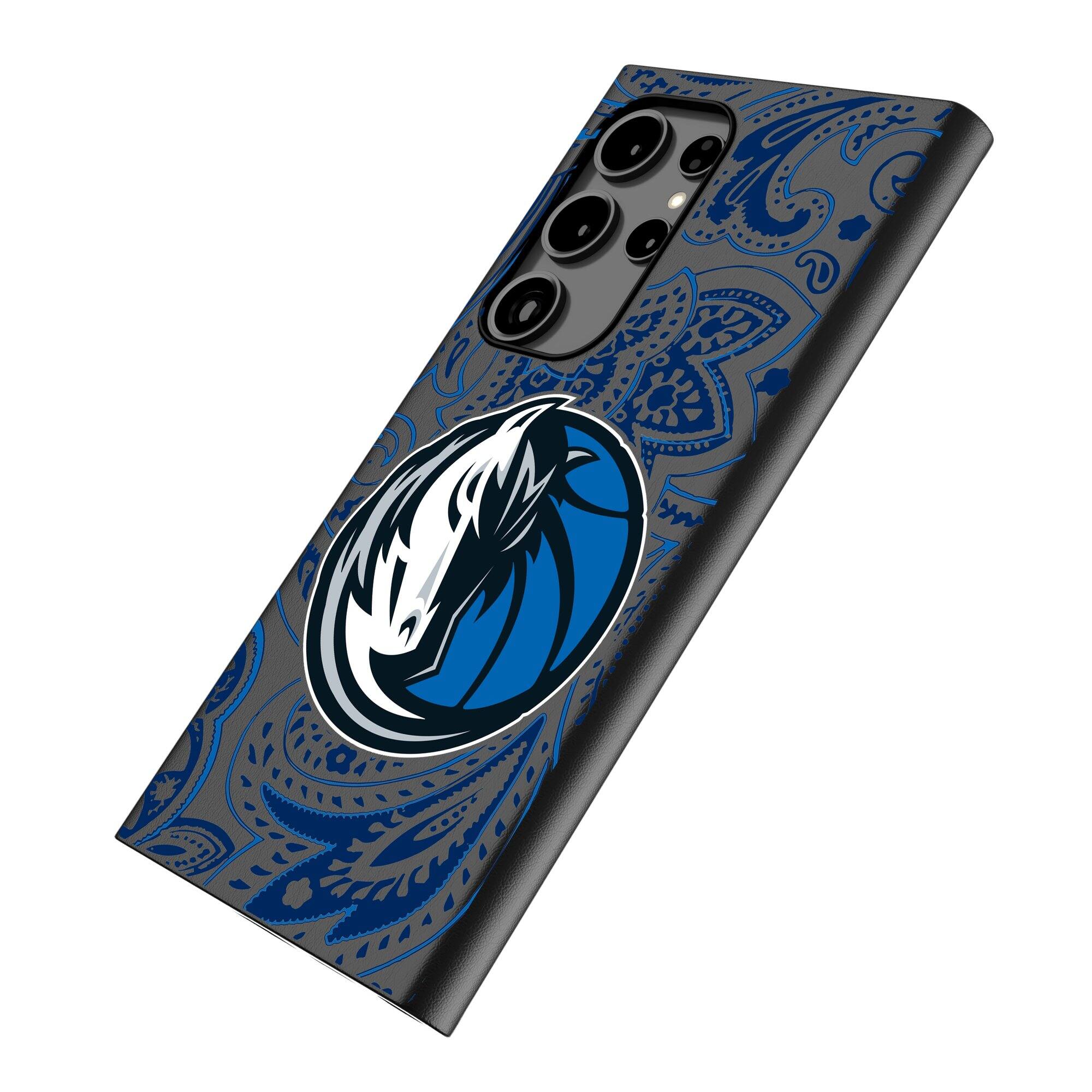 Alt View 1. Keyscaper - Dallas Mavericks Paisley Galaxy Magnetic Bump Case - S24 - Black.