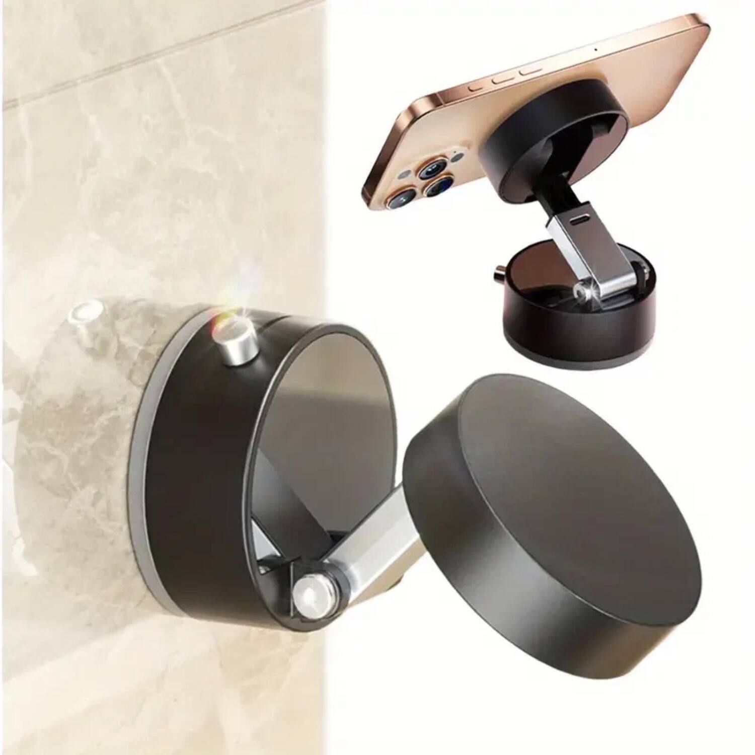 Alt View 1. Stock Preferred - 360° Vacuum Magnetic Phone Holder with Strong Suction Cup - White.