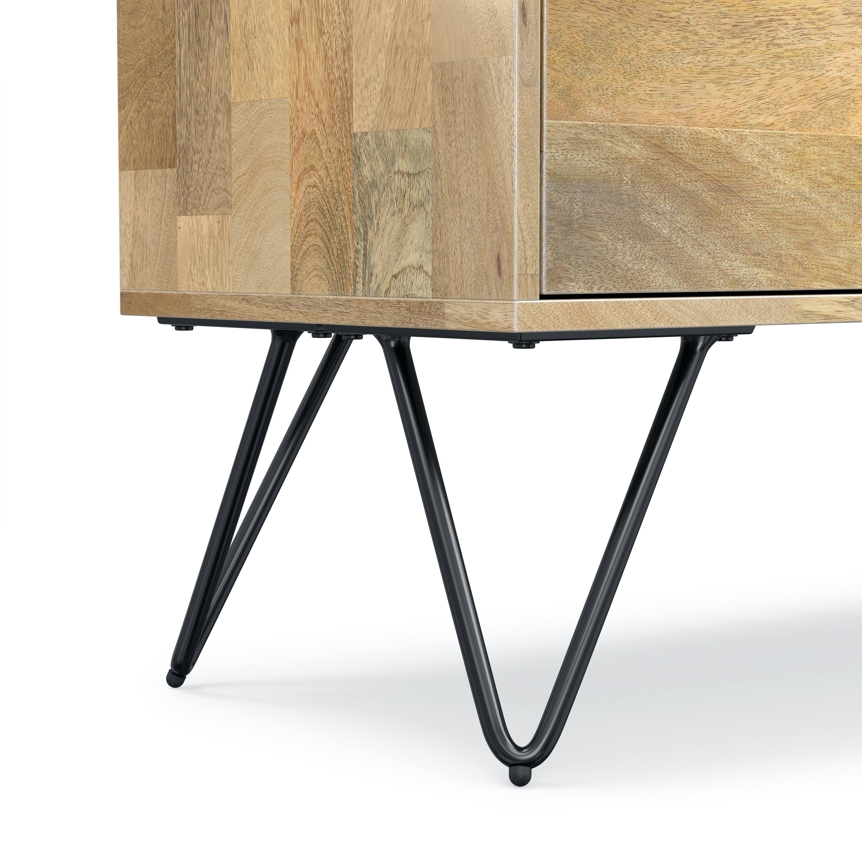 Alt View 4. Simpli Home - Hunter Solid Mango Wood 68 inch Wide Industrial TV Media Stand For TVs up to 75 inches - Natural.