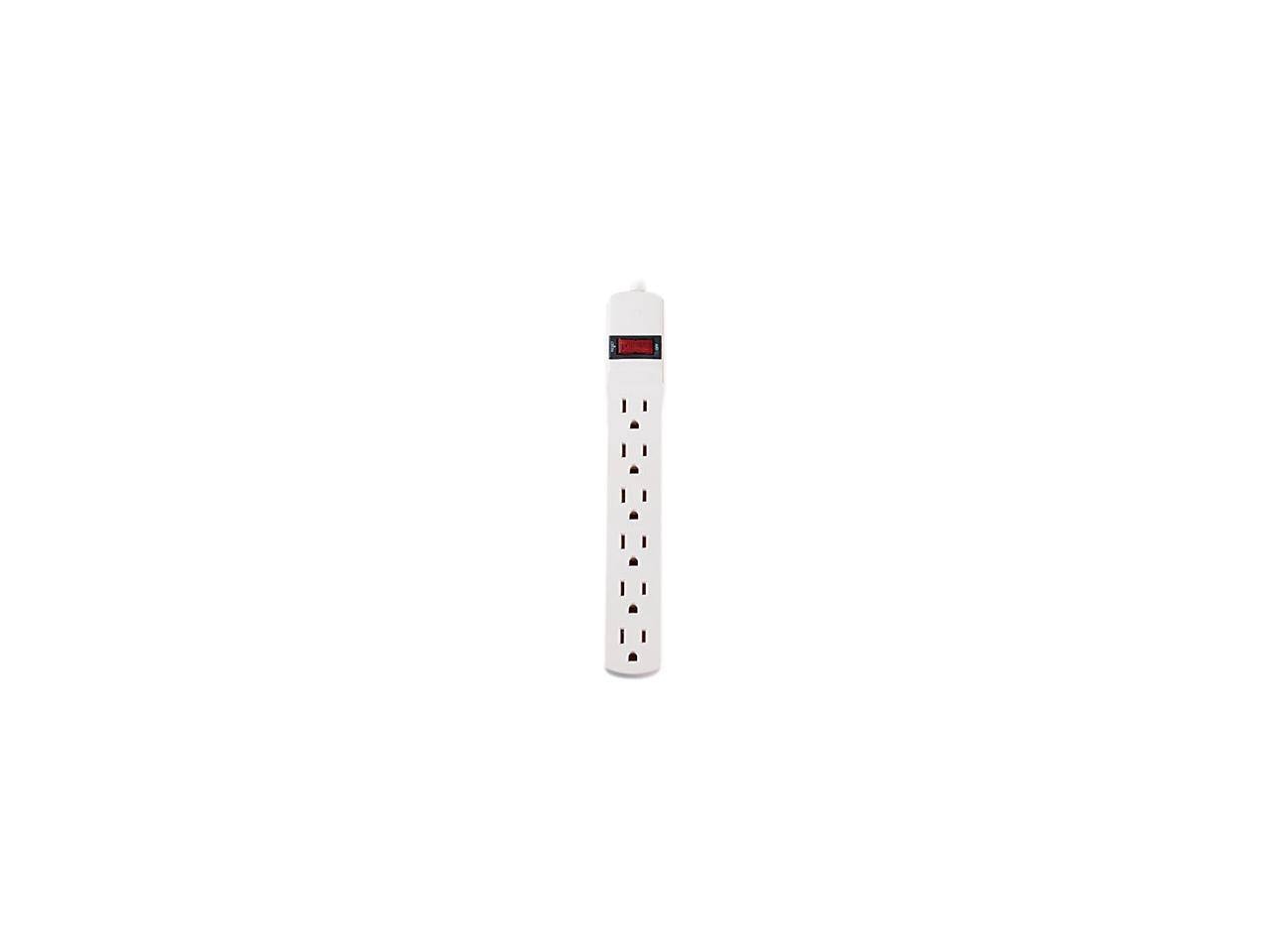 Alt View 1. Innovera - Innovera Six-Outlet Power Strip, 6-Foot Cord, 1-15/16 x 10-3/16 x 1-3/16, Ivory - Ivory.