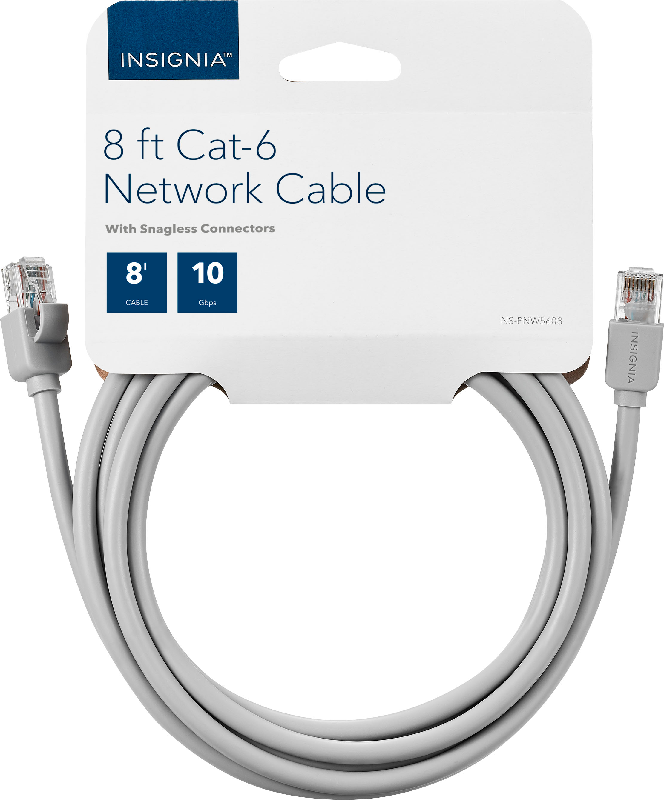  Insignia™ - 8 foot Cat-6 Ethernet Cable - Gray