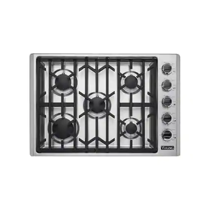 Front. Viking - Professional 5 Series 30.7" LP Gas Cooktop - Stainless Steel.