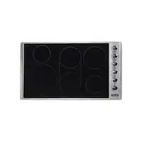 Viking - Professional 5 Series 36" Electric Cooktop - Stainless Steel/Black Glass - Front_Zoom