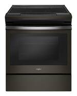 Whirlpool - 4.8 Cu. Ft. Self-Cleaning Slide-In Electric Range - Black stainless steel - Front_Standard