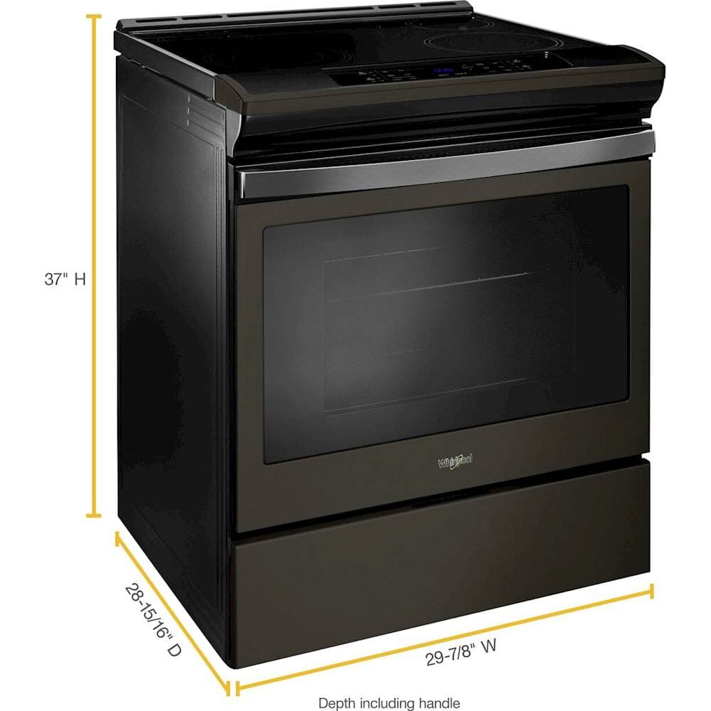 Alt View 13. Whirlpool - 4.8 Cu. Ft. Self-Cleaning Slide-In Electric Range - Black Stainless Steel.
