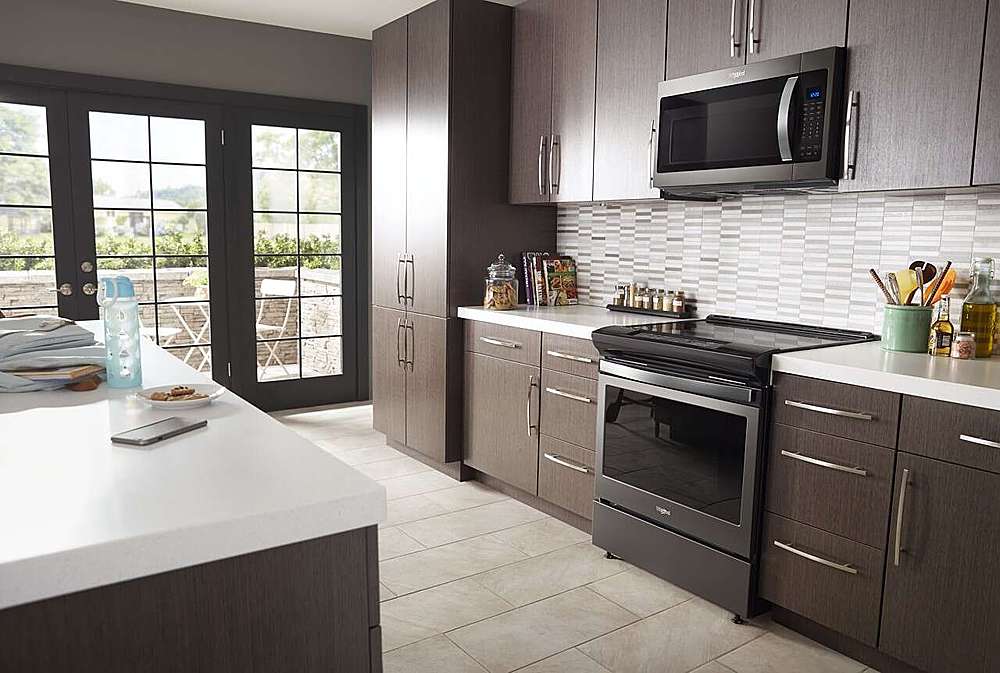 Alt View 19. Whirlpool - 4.8 Cu. Ft. Self-Cleaning Slide-In Electric Range - Black Stainless Steel.