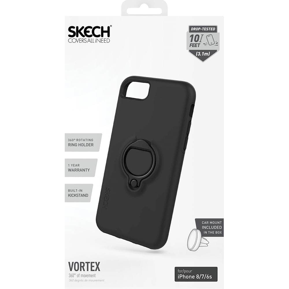 vortex case for apple iphone 6s, 7 and 8 - black