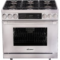 Dacor - Professional 5.2 Cu. Ft. Self-Cleaning Freestanding Dual Fuel Convection Range, Natural Gas - Silver Stainless Steel - Front_Zoom