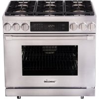 Dacor - Professional 5.2 Cu. Ft. Self-Cleaning Freestanding Dual Fuel Convection Range, Liquid Propane - Silver Stainless Steel - Front_Zoom