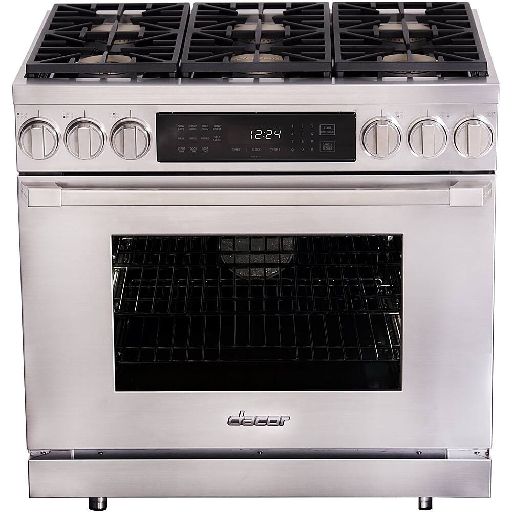 Dacor - 5.2 Cu. Ft. Self-Cleaning Freestanding Dual Fuel Convection Range - Stainless steel - Front_Zoom