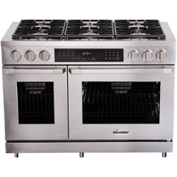 Dacor - Professional 5.2 Cu. Ft. Self-Cleaning Freestanding Double Oven Dual Fuel Convection Range, Natural Gas - Silver Stainless Steel - Front_Zoom