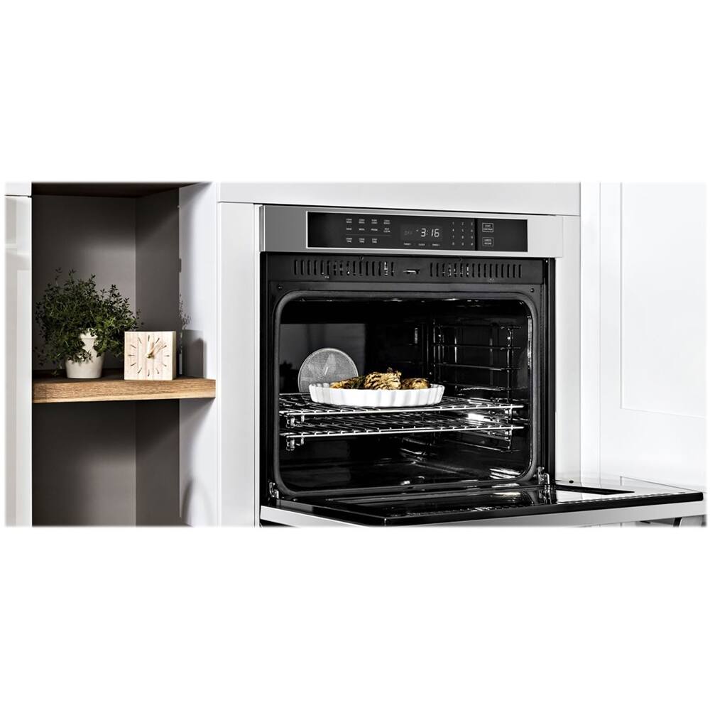 Left View: Dacor - Heritage 26.9" Built-In Single Electric Convection Wall Oven - Stainless steel