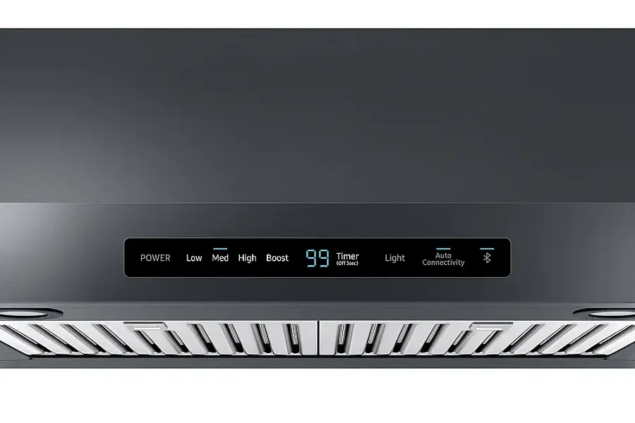Alt View 14. Samsung - 30" Range Hood with WiFi and Bluetooth - Fingerprint Resistant Black Stainless Steel.