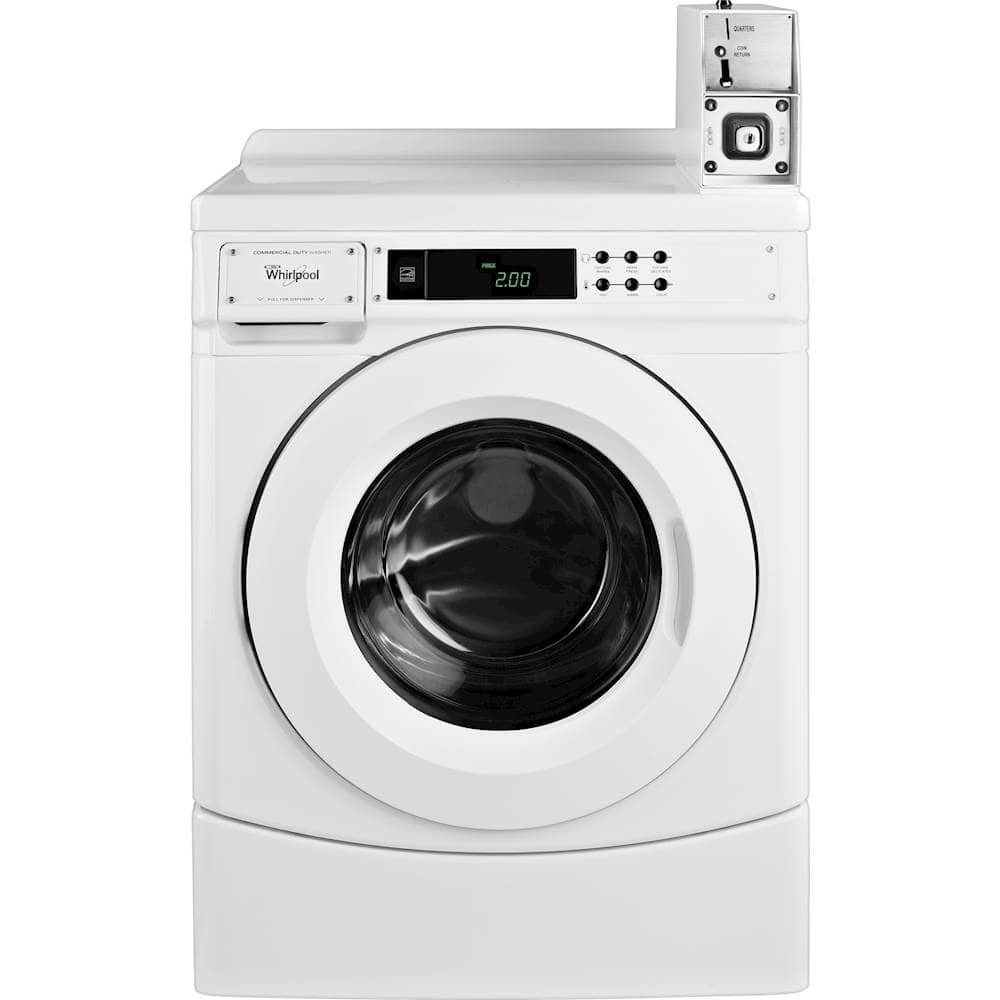 Front. Whirlpool - 3.1 Cu. Ft. High Efficiency Front Load Washer with Advanced Vibration Control - White.