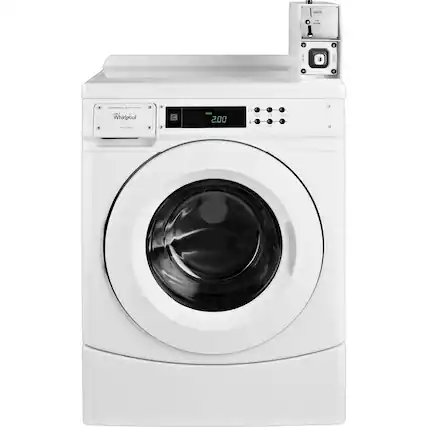 Front. Whirlpool - 3.1 Cu. Ft. High Efficiency Front Load Washer with Advanced Vibration Control - White.