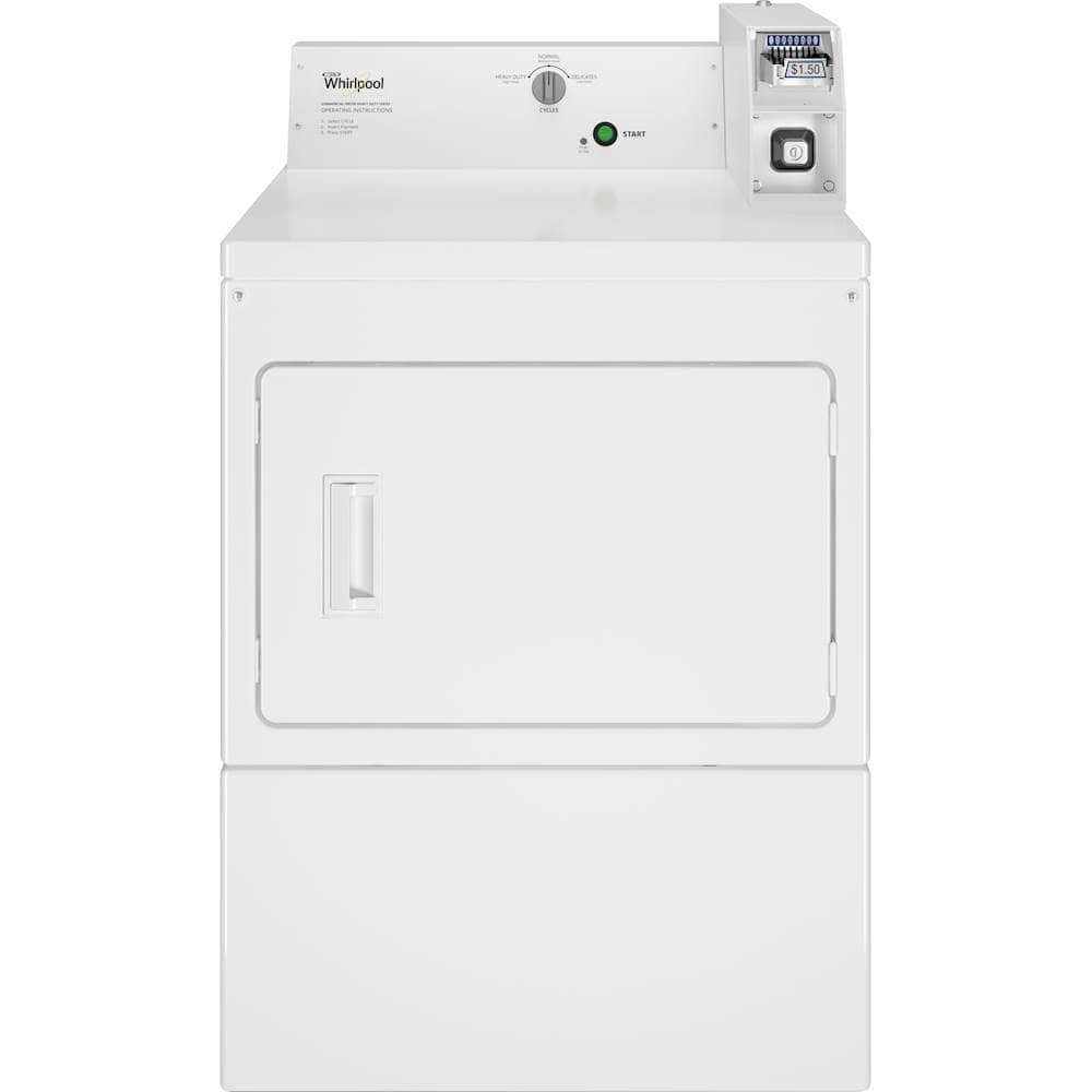 Whirlpool - 7.4 Cu. Ft. Commercial Gas Dryer with Coin Slide - White