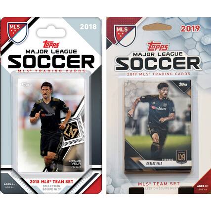 **2018**
**MLS**
**MAJOR LEAGUE SOCCER**
**Topps**
**MLS® TRADING CARDS**
**CARLOS VELA**
**FORWARD**
**2018 MLS® TEAM SET**
**COLLECTION**
**EQUIPE MLS®**
**AGES 6+**
**AGE 6+**
---
**2019**
**MLS**
**MAJOR LEAGUE SOCCER**
**Topps**
**2019 MLS® TRADING CARDS**
**CARLOS VELA**
**FORWARD**
**MLS® TEAM SET**
**LECTION ÉQUIPE MLS®**
**AGES 6+**
**AGE 6+**