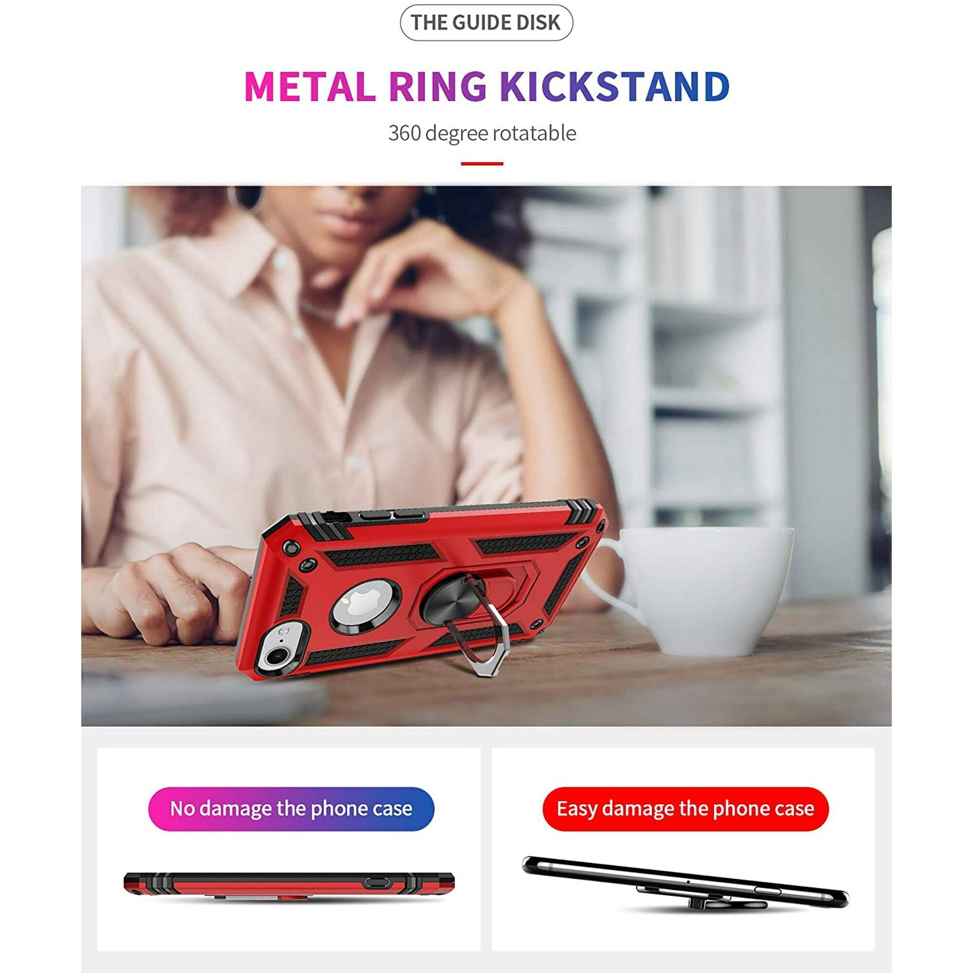 THE GUIDE DISK METAL RING KICKSTAND 360 degree rotatable

No damage the phone case
Easy damage the phone case