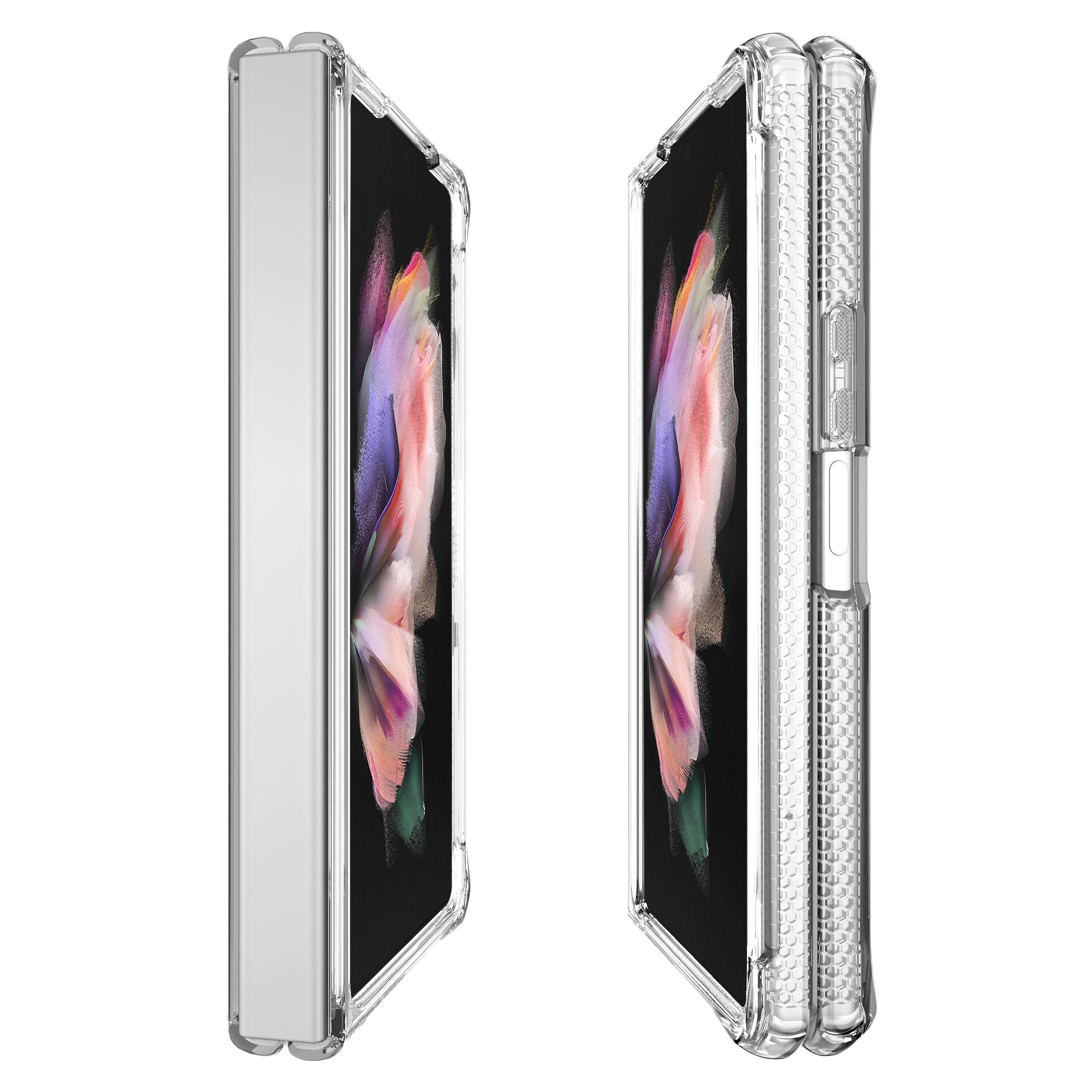 Left. Itskins - ITSKINS - Hybrid_R Case for Samsung Galaxy Z Fold4 - Transparent.