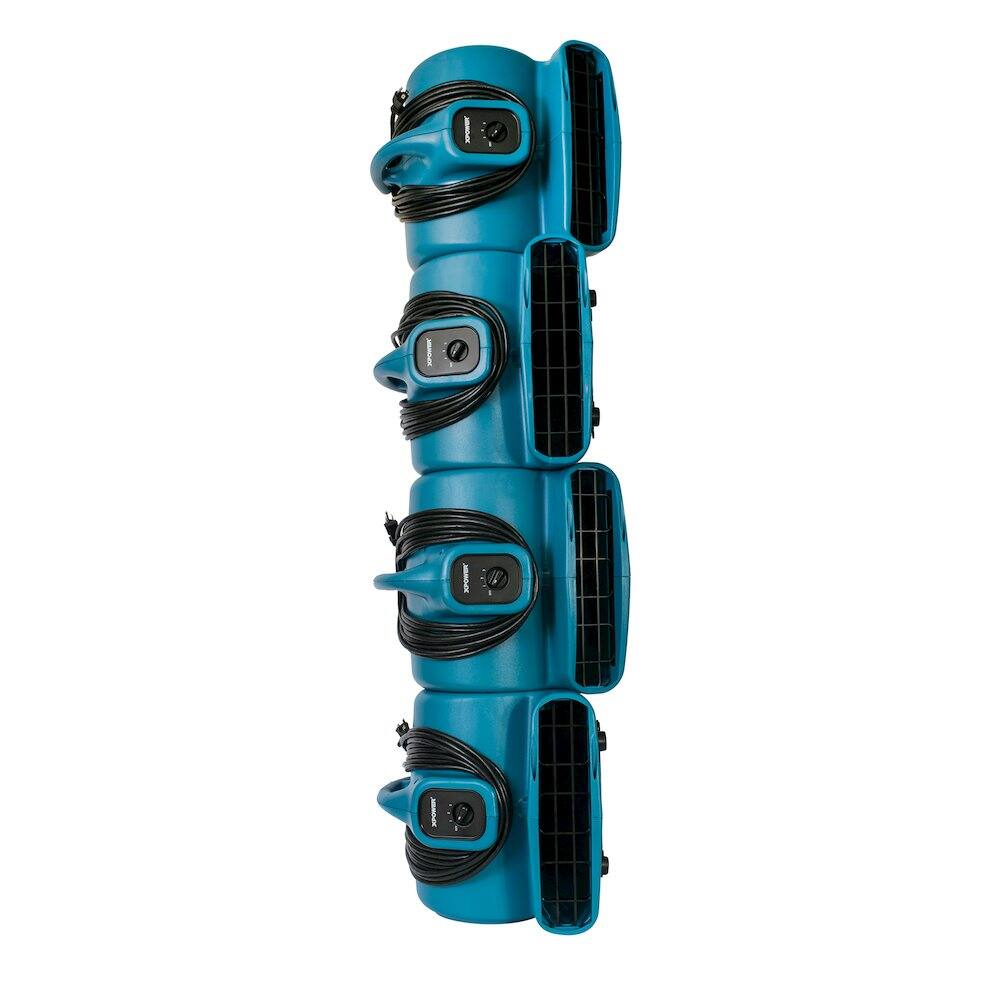 Alt View 4. XPOWER - 1/3 HP 2400 CFM 3 Speed, Carpet Dryer, Blower with Built-in GFCI Power Outlets - Blue.