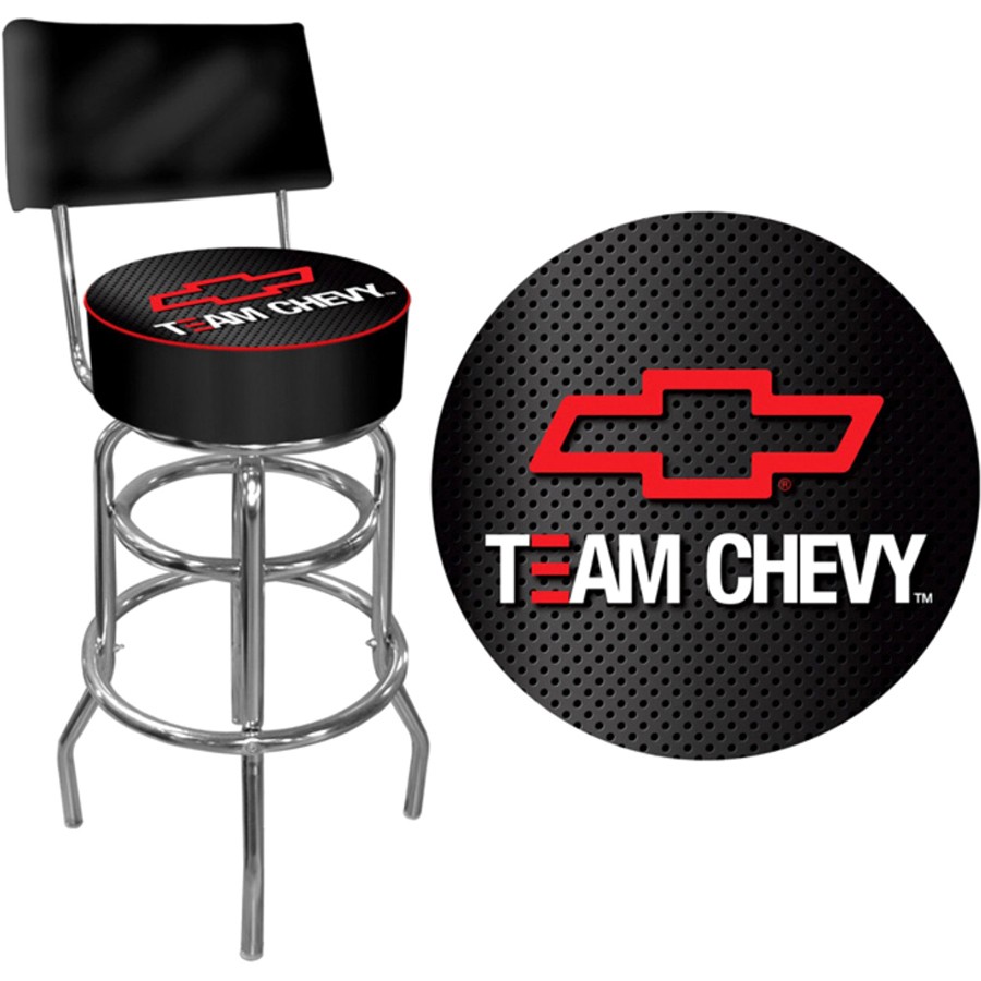 Best Buy Trademark Team Chevy Racing Padded Bar Stool With Back Gm1100 Tc