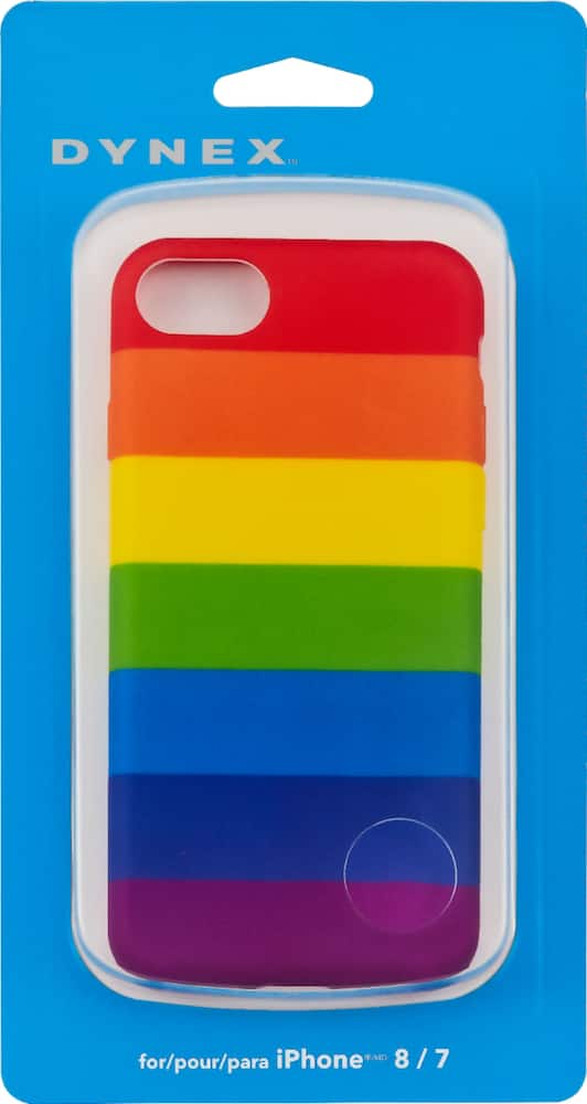 dynex - case for apple iphone 7 and 8 - rainbow stripe dynex - case for apple iphone 7 and 8 - rainbow stripe