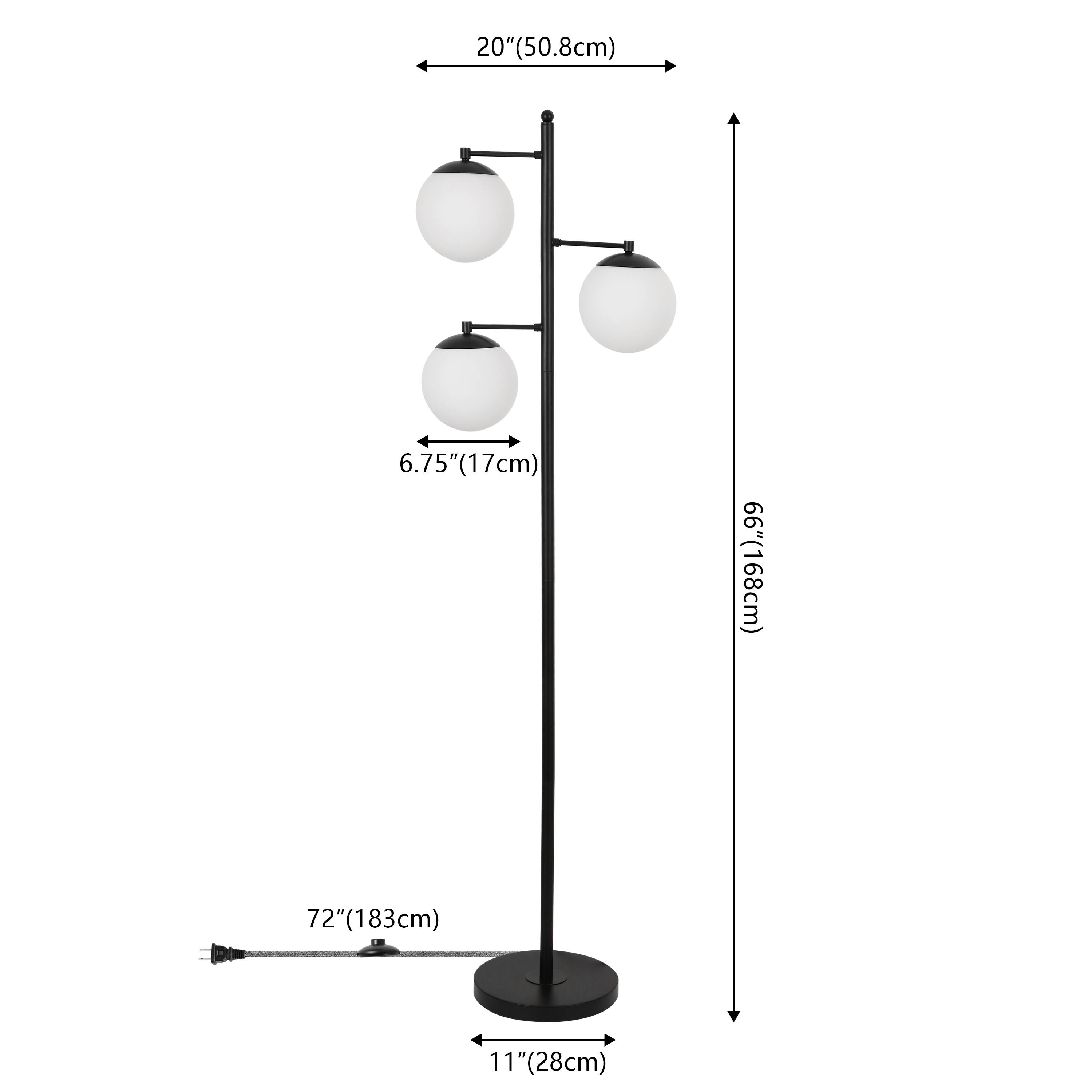 20" (50.8cm)  
6.75" (17cm)  
66" (168cm)  
72" (183cm)  
72"  
11" (28cm)